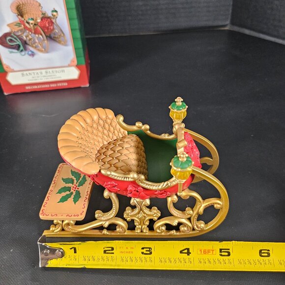 2001 Hallmark Keepsake Ornament Santa Sleigh Set Of 2 Ornaments NIB - Picture 13 of 16